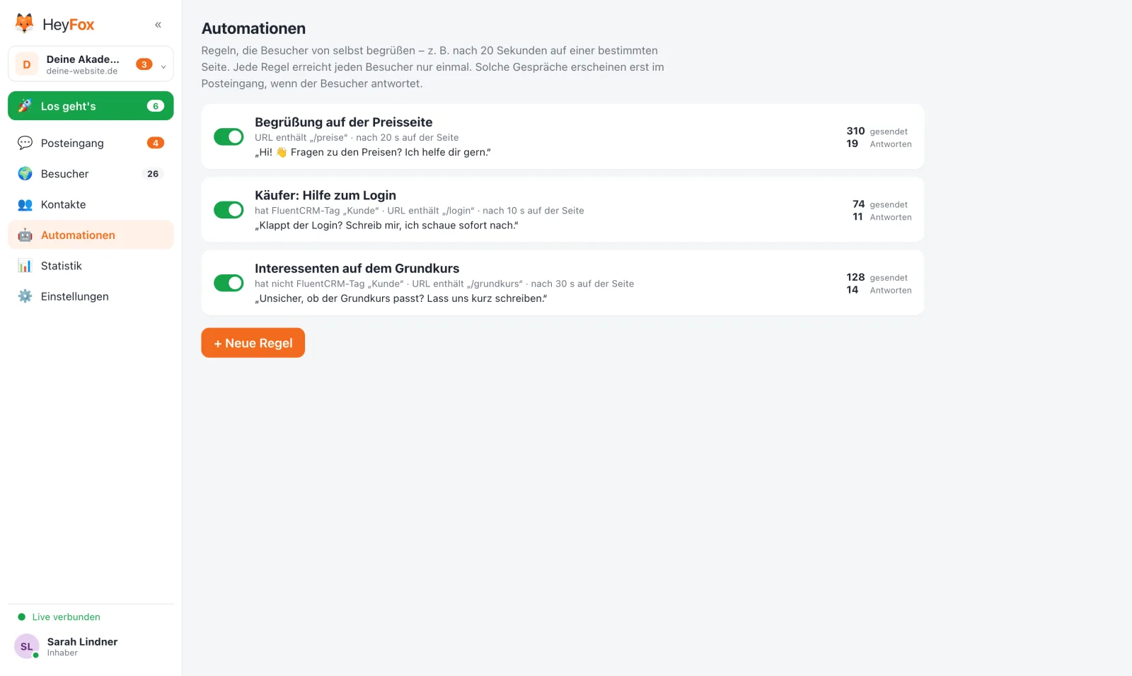 HeyFox app rules
